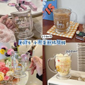F079 小熊蛋糕玻璃杯 (2个)