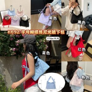 K692 字母蝴蝶结尼龙腋下包