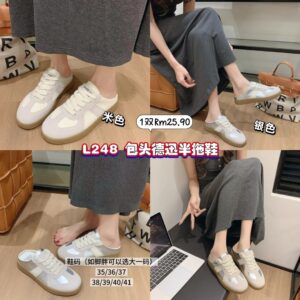 L248 包头德迅半拖鞋 *银色