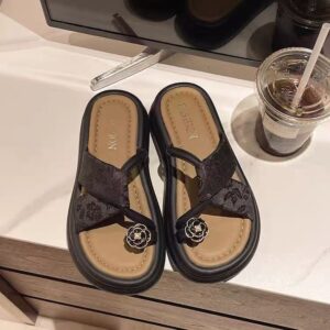 S065仙女风厚底拖鞋（黑-38码）