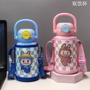 不锈钢卡通保温瓶（粉色）