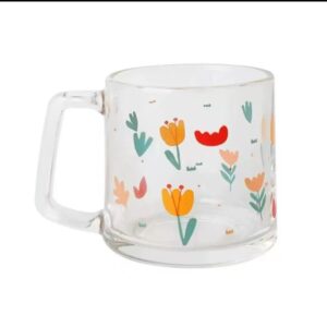 清新花朵玻璃杯 （款式随机发）