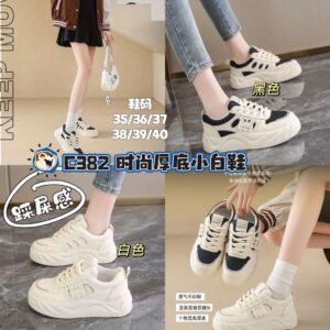 C382 时尚厚底小白鞋（黑-36）