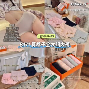 B171  莫棉千金大码内裤 (1盒5件)