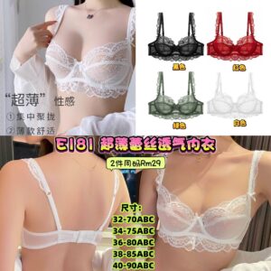 E181 超薄蕾丝透气内衣 (2件同码) **40码