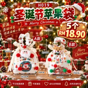 H019 圣诞节苹果袋（5个同款）