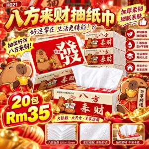 H021 八方来财抽纸巾 （20包）